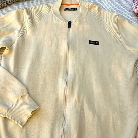 Napapijri Men D-Lofoten F/Z Whitecap Men's Cream full zip Sweater med - Picture 9 of 9